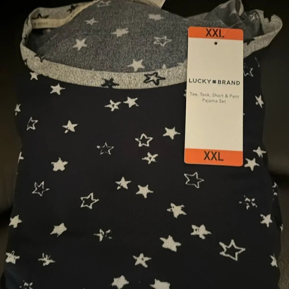 NWT Lucky Brand Women's 4 Piece Drawstring Pajama Set Blue Size XXL - Picture 6 of 6